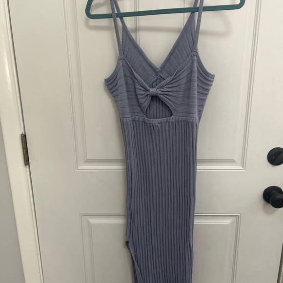Indikah sweater dress size large blue sparkly , side slit open back - Picture 6 of 7